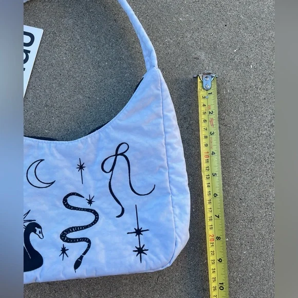 NWT BAGGU Embroidered Ballet Icons Mini Nylon Shoulder Bag - Picture 3 of 5